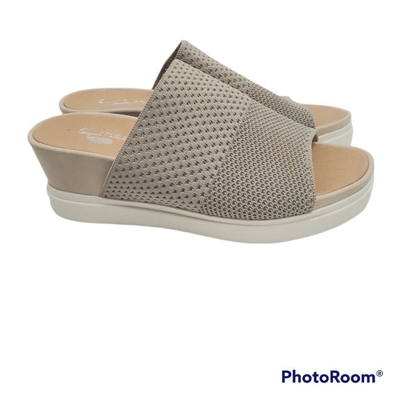 D'Scholls Women's Oyster Mesh Knit Sonia Open Toe Platform Slide Sandals Sz 7.5M - Picture 8 of 16